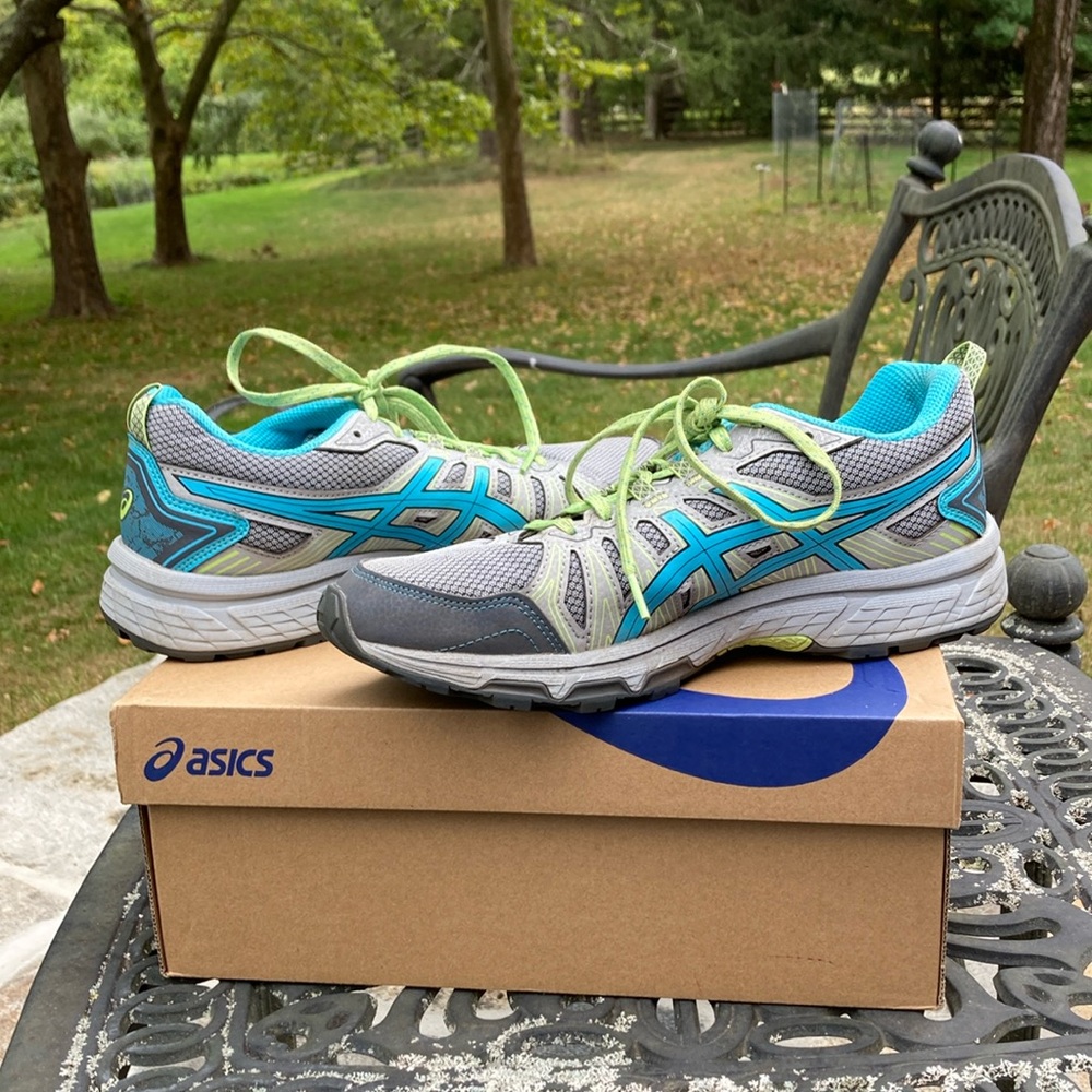 Asics • Size9.5 • Women’s Gel-Ventura 7 • Piedmont Gray/Aquarium